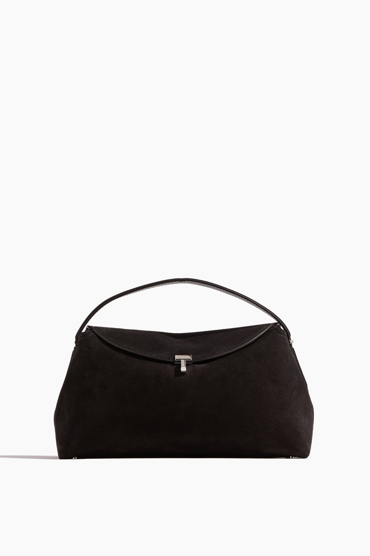 T-Lock Suede Top Handle Bag in Espresso - 1