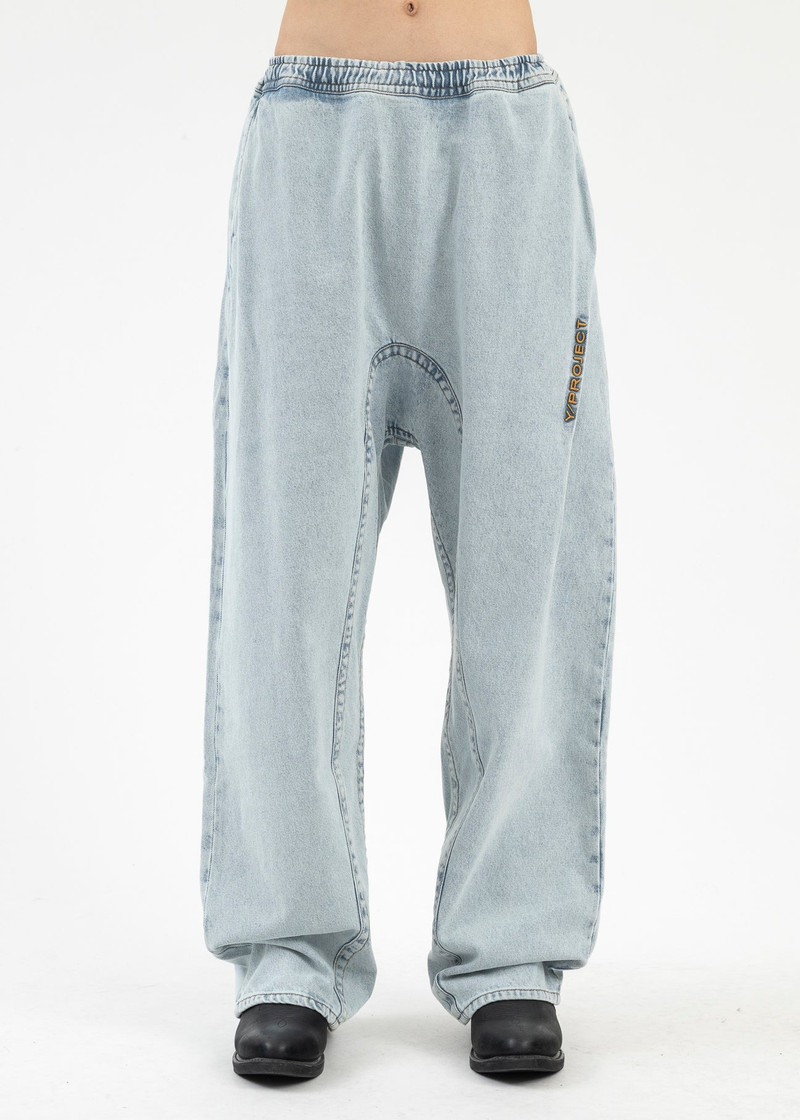 ICEBLUE PINCHED LOGO SOUFFLE JEANS 1