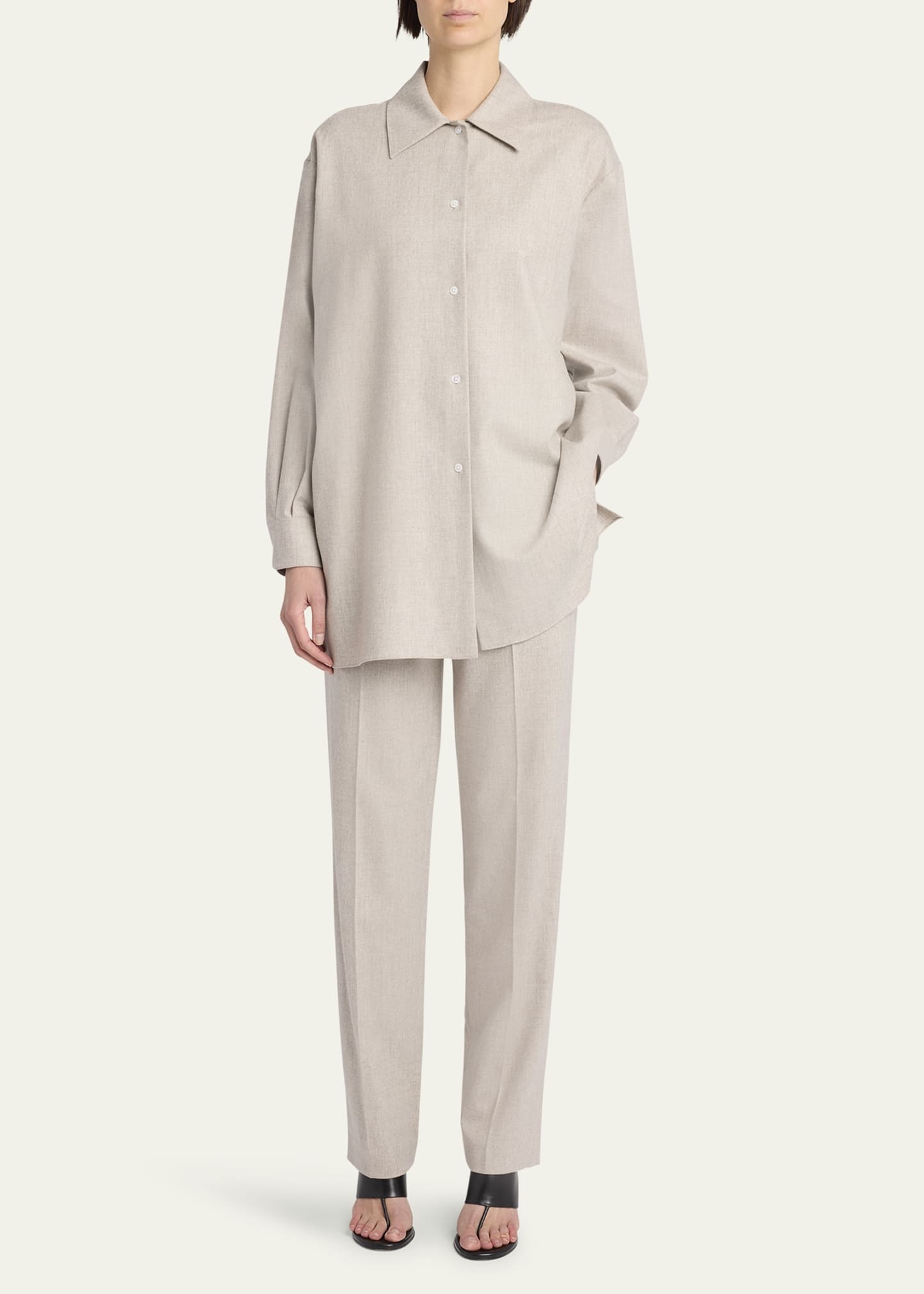 Komako Button Down Wool Cashmere Blouse - 2