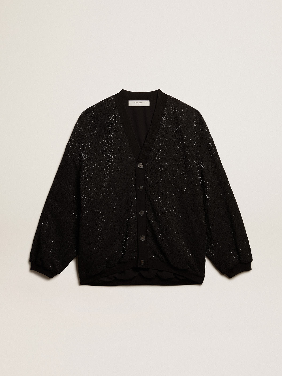 Men’s black sequined cardigan-jacket - 1