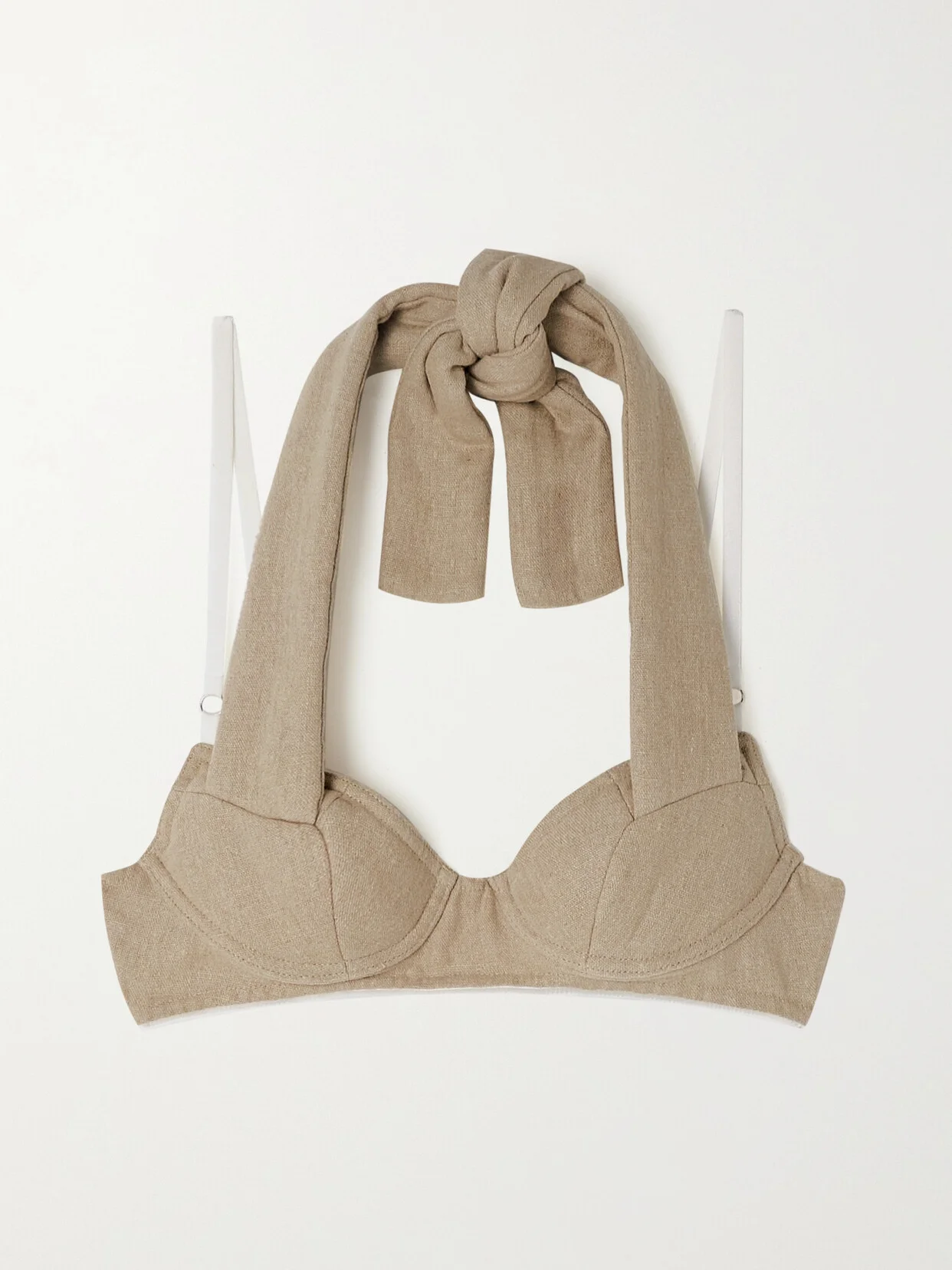 Cuscinu Paneled Linen Bralette - 1