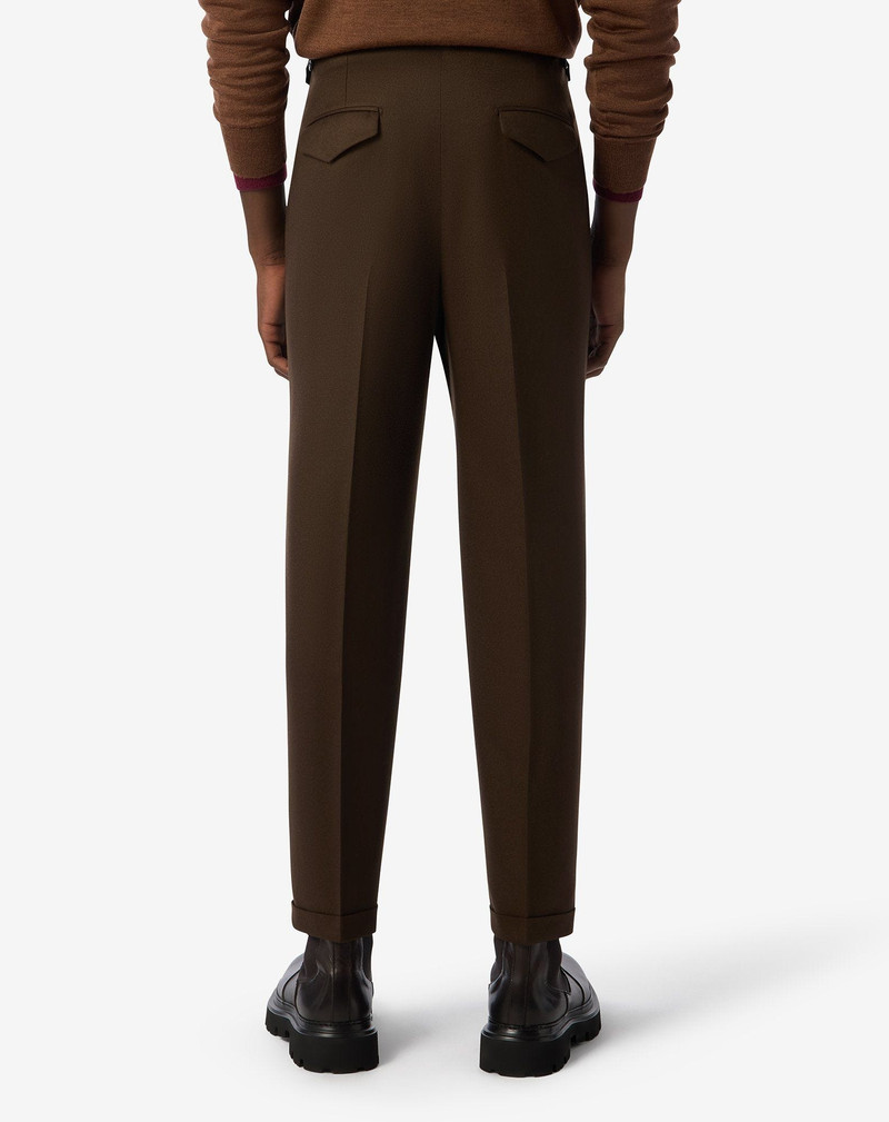 Brown pure wool flannel trousers 4