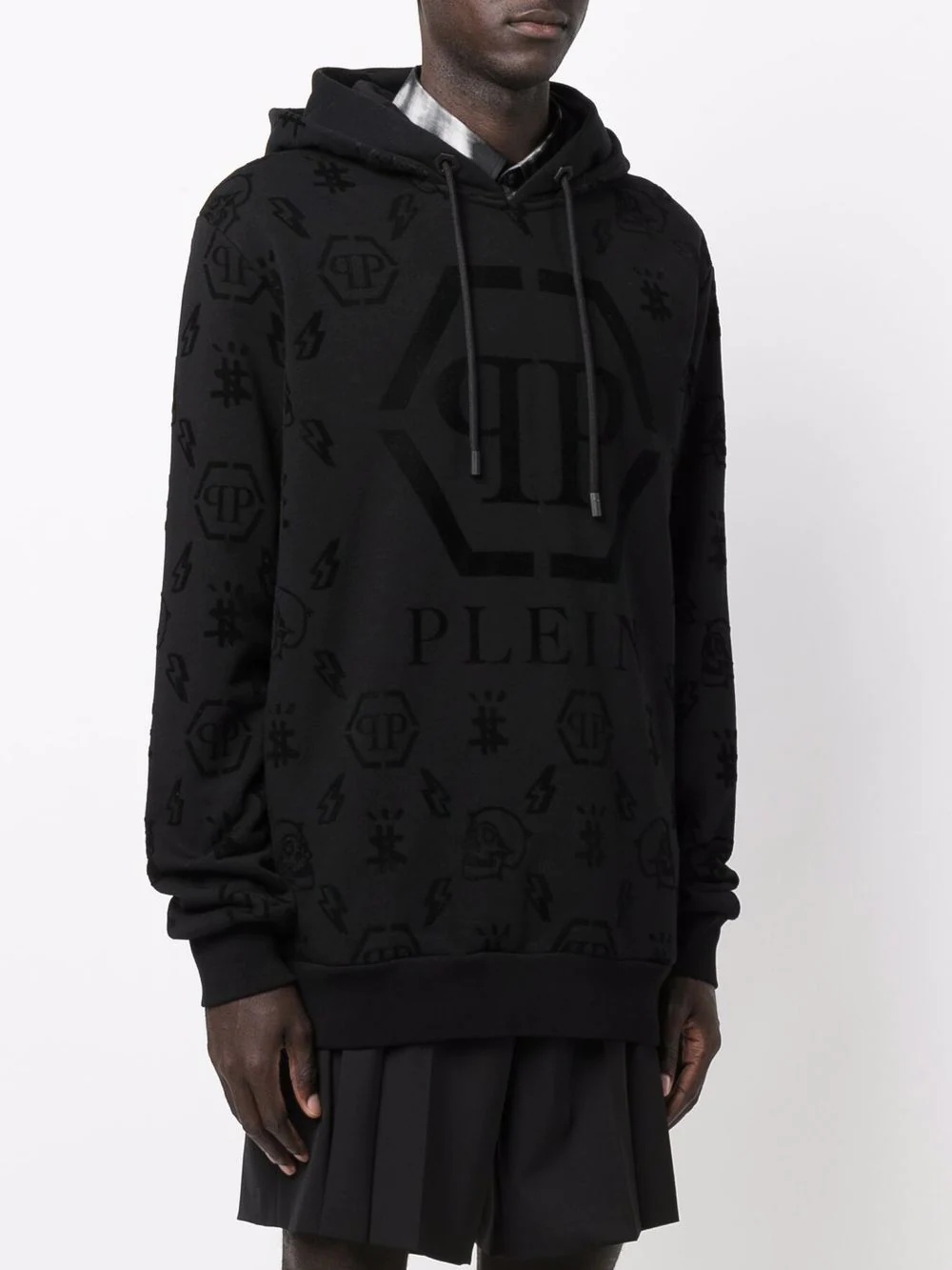 flocked-finish monogram hoodie - 3