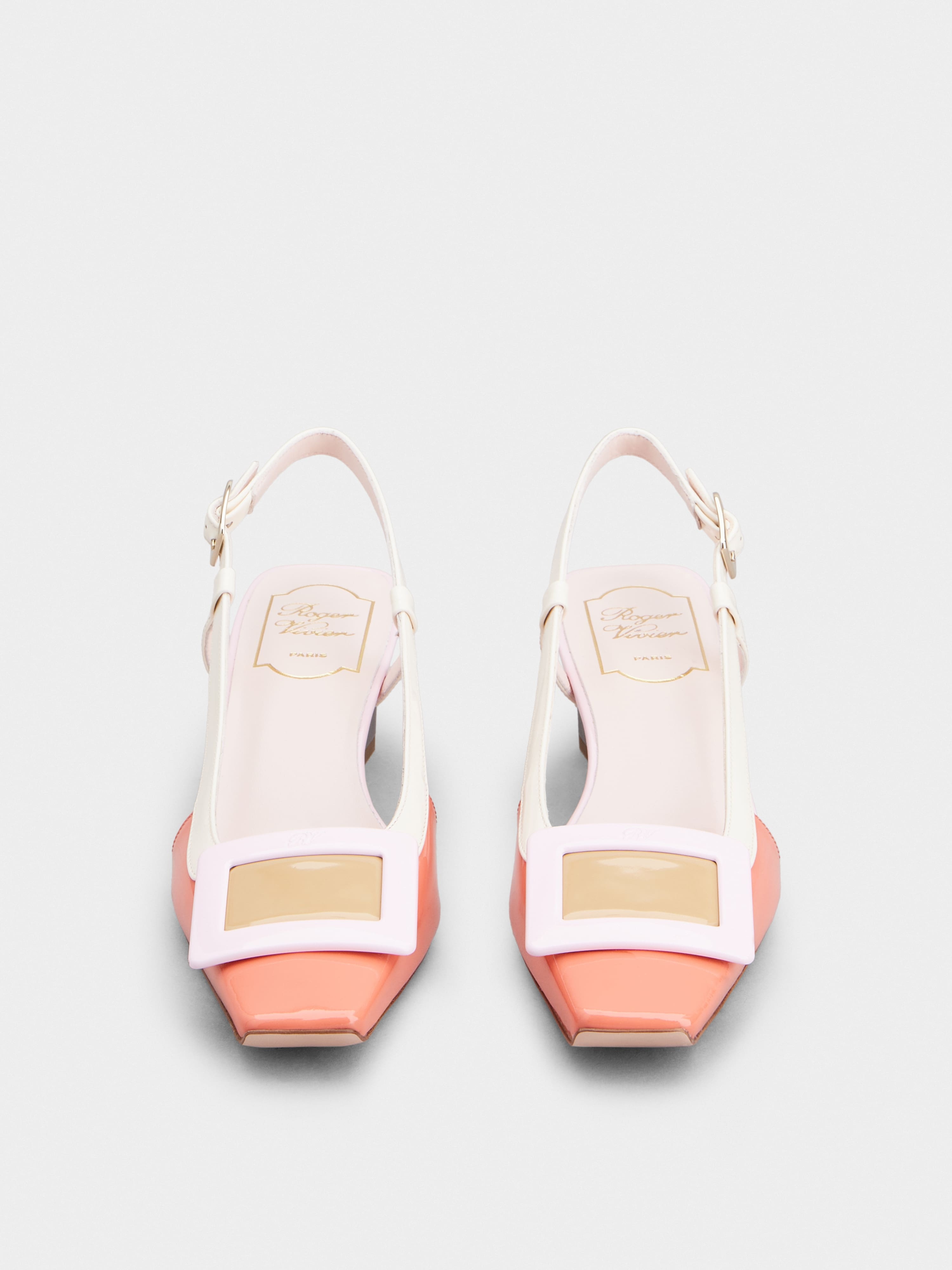 Belle Vivier Covered Buckle Slingback Pumps in Patent Leather - 7