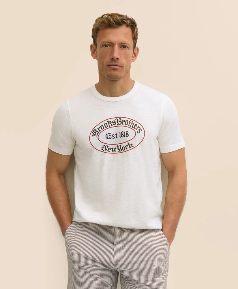 Cotton Slub Emblem Graphic T-Shirt - 1