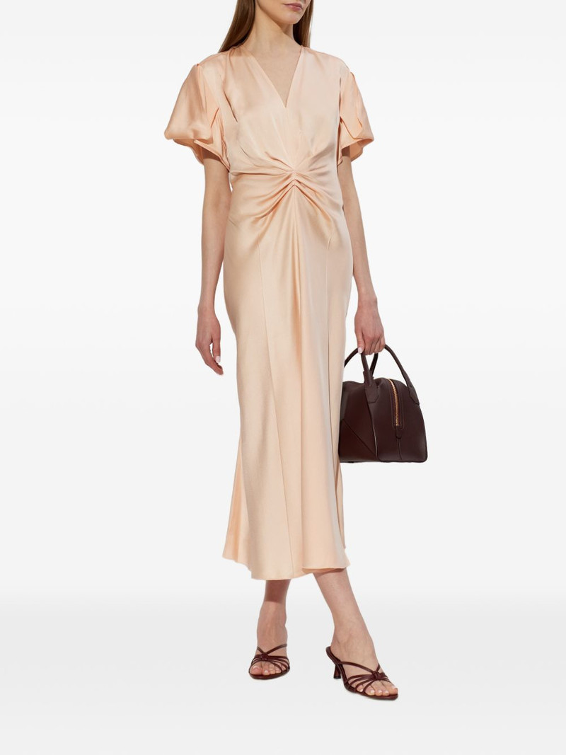 draped V-neck midi dress 5