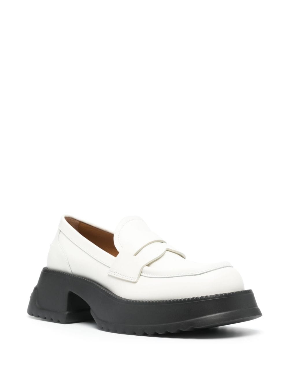 two-tone leather loafers - 2
