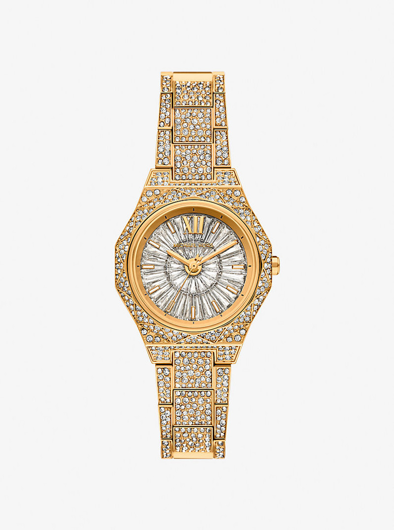 Mini Raquel Pavé Gold-Tone Watch 1