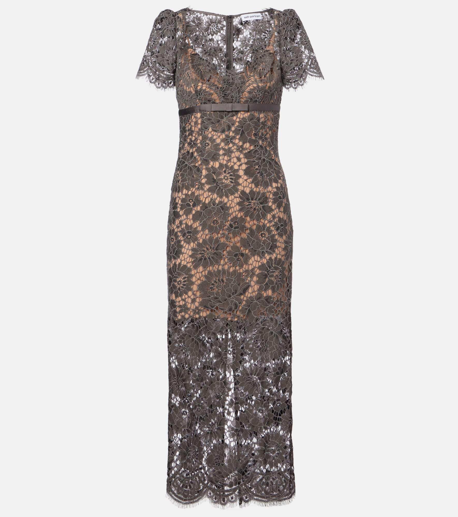 Floral lace midi dress - 1