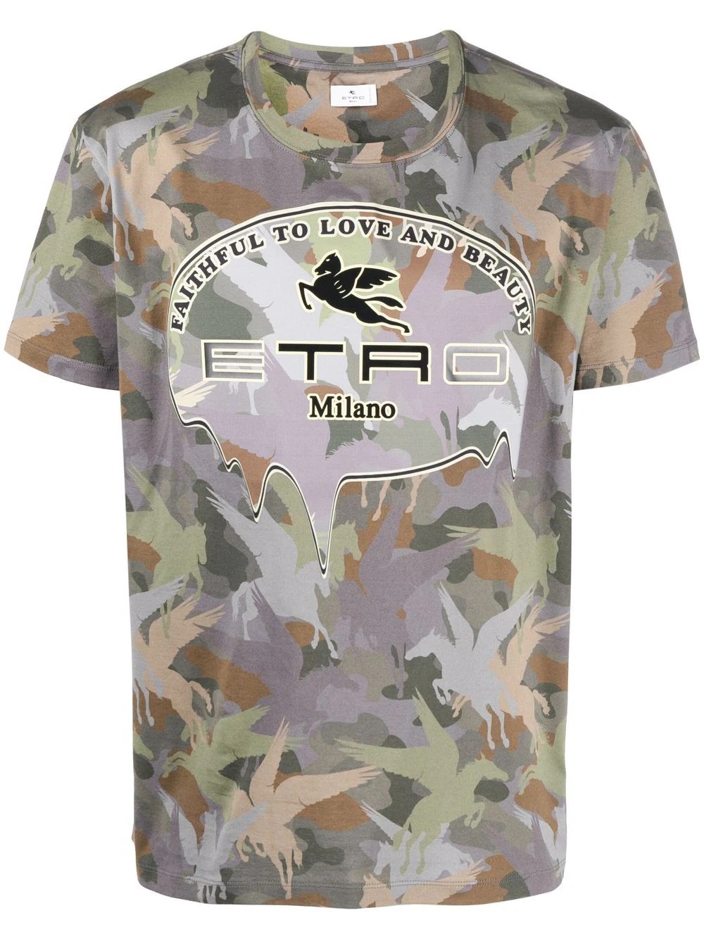 camouflage-monogram logo-print T-shirt - 1