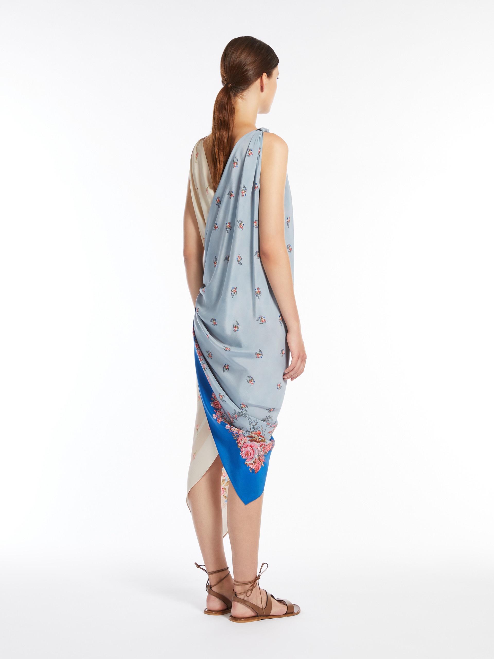 CANTONE Asymmetric crêpe de Chine dress - 4