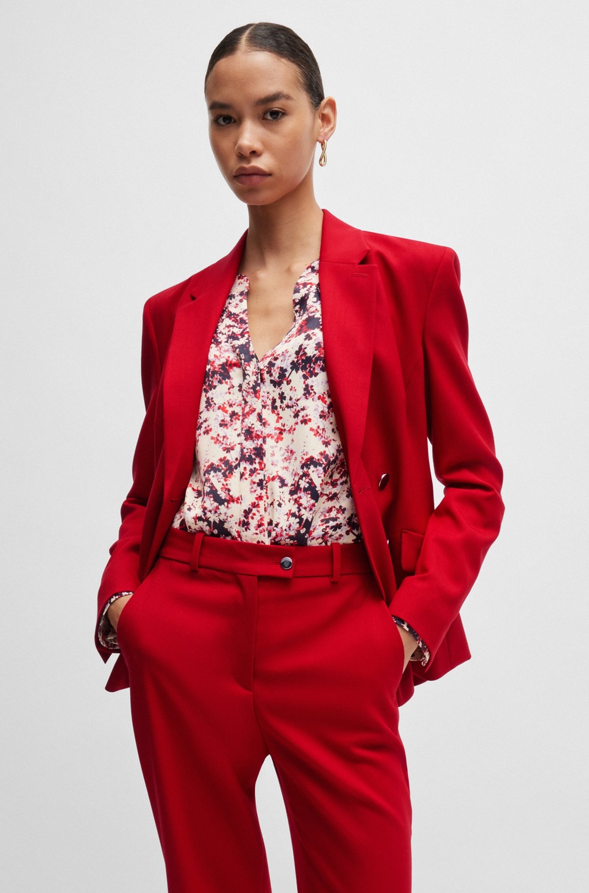 REGULAR-FIT TROUSERS IN VIRGIN-WOOL TWILL - 5