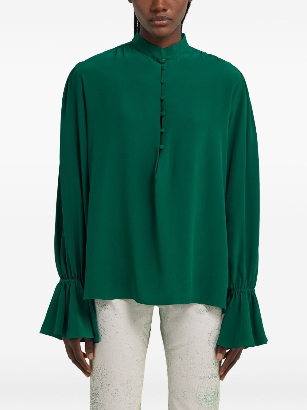 flared-cuff blouse - 3