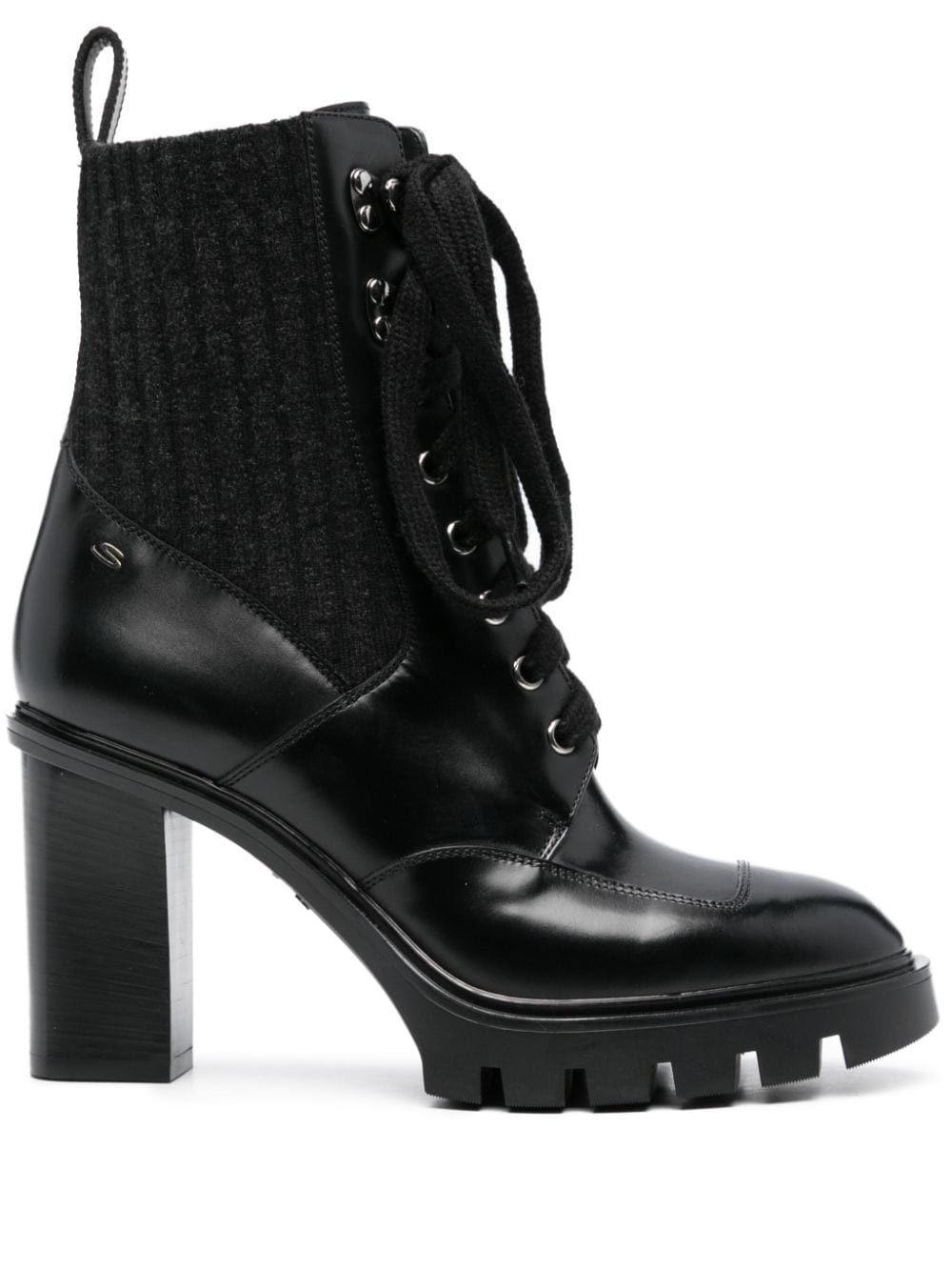 75mm lace-up leather ankle boots - 1