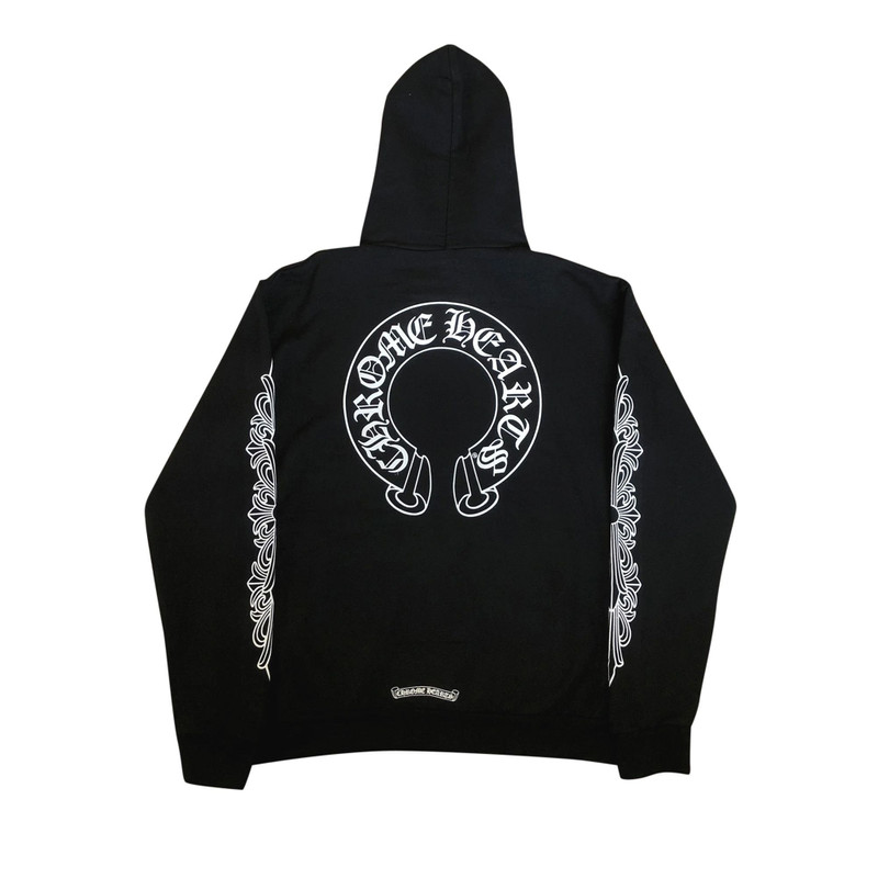 Chrome Hearts Chrome Hearts Horseshoe Floral Hoodie 'Black' outlook