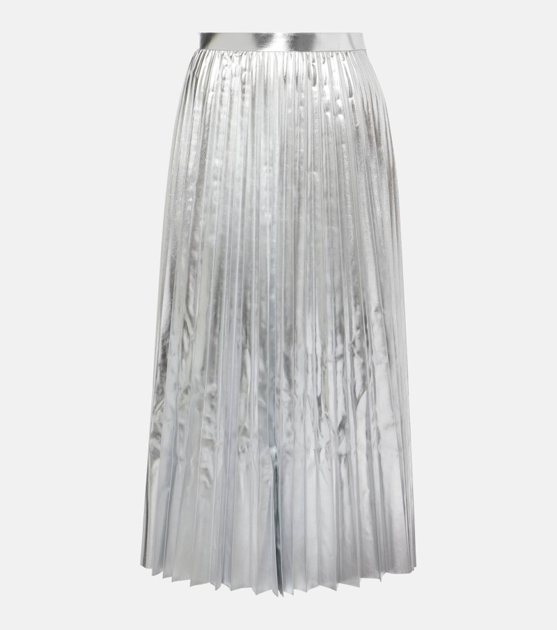 Pleated metallic-effect midi skirt - 1