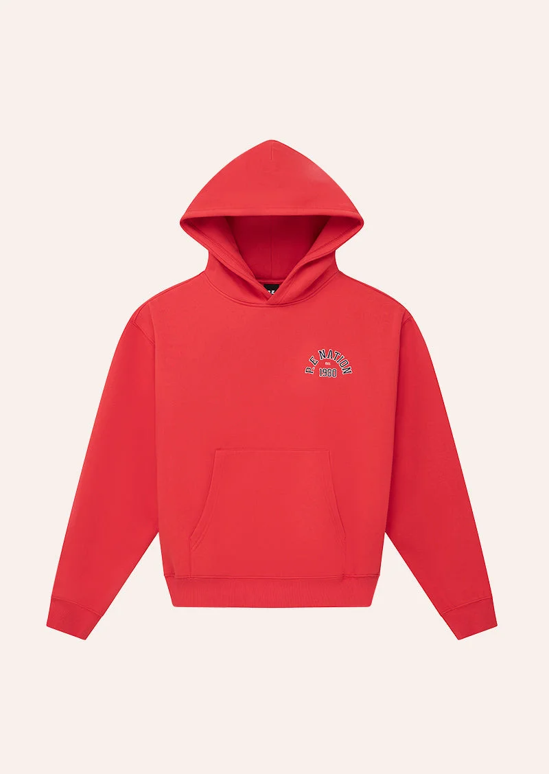 ESTABLISHED HOODIE IN COLLEGE RED - 1
