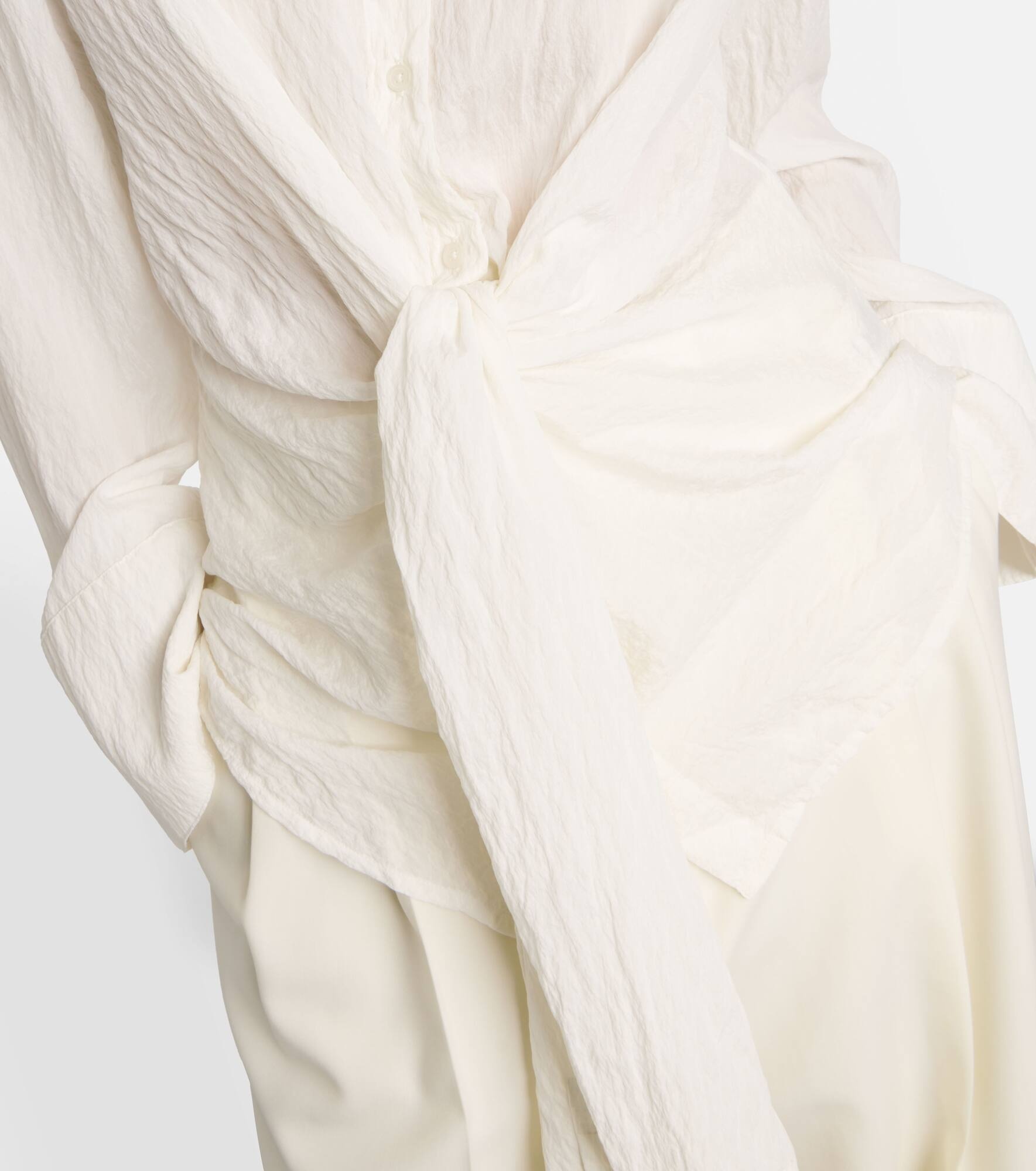 Knot-detail silk-blend shirt - 5