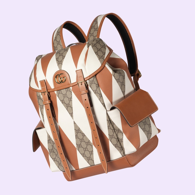Ophidia GG rhombus print backpack 4