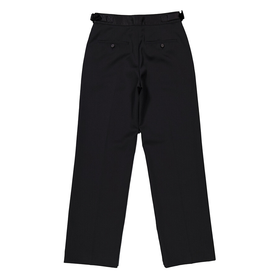 Burberry Ladies Black Lottie Asian Fit Silk Trimmed Wool Tailored Trousers - 5