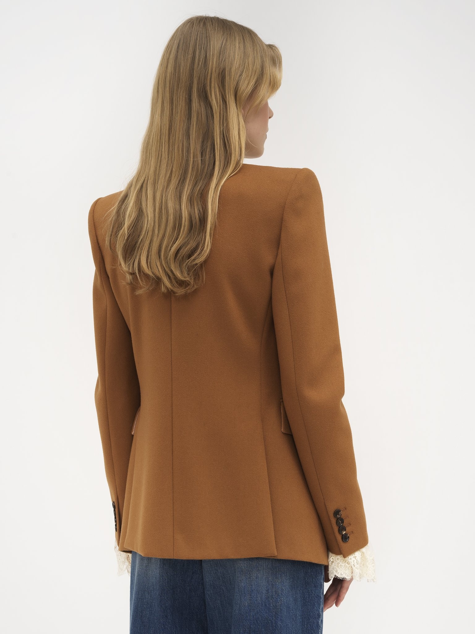 DOUBLE-BREASTED JACKET IN FLANNEL WOOL - 6