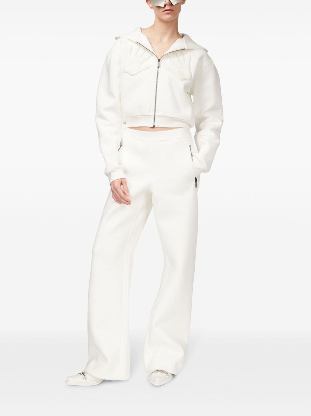 embossed handprint track pants - 4