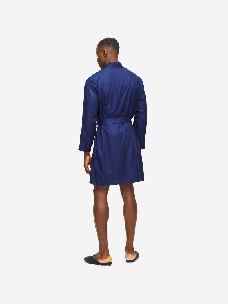 Men's Lounge Gown Lombard 6 Cotton Jacquard Navy - 4