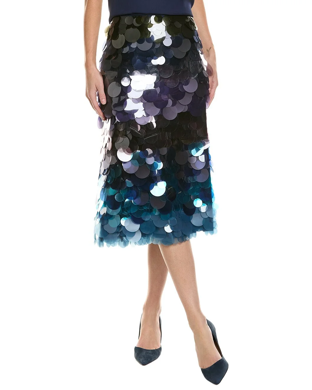 Cynthia Rowley Gradient Paillette Midi Skirt - 1