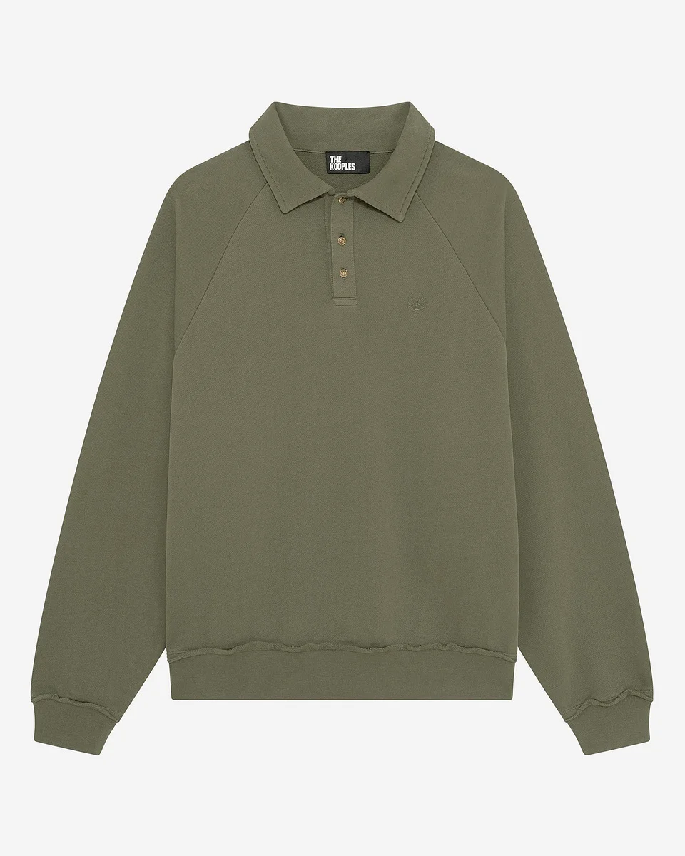 KHAKI POLO-NECK SWEATSHIRT - 1