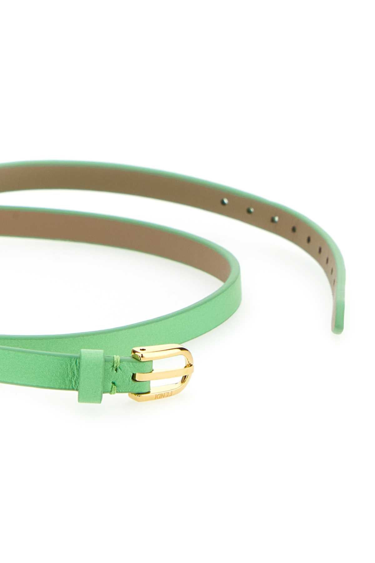Fendi Women Mint Green Leather O Lock Vertical Watch - 3