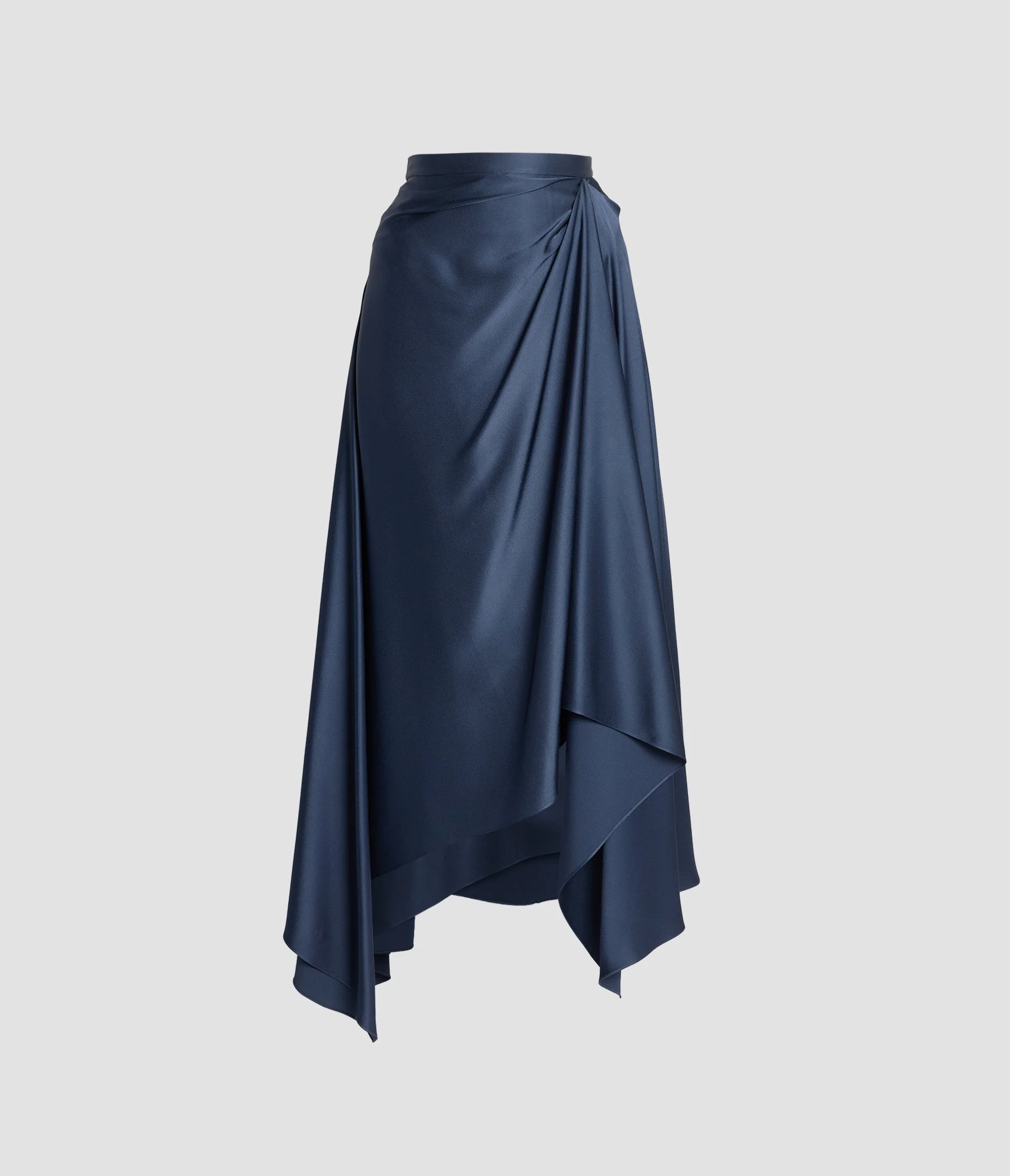 SATIN DRAPED MIDI SKIRT - 1
