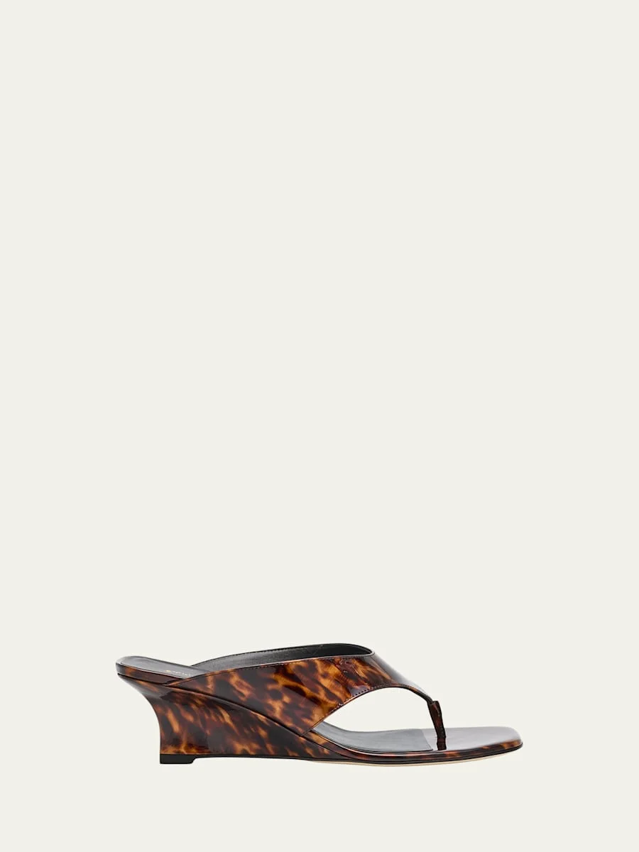 50mm Vinnie Printed Patent Leather Thong Sandals - 1