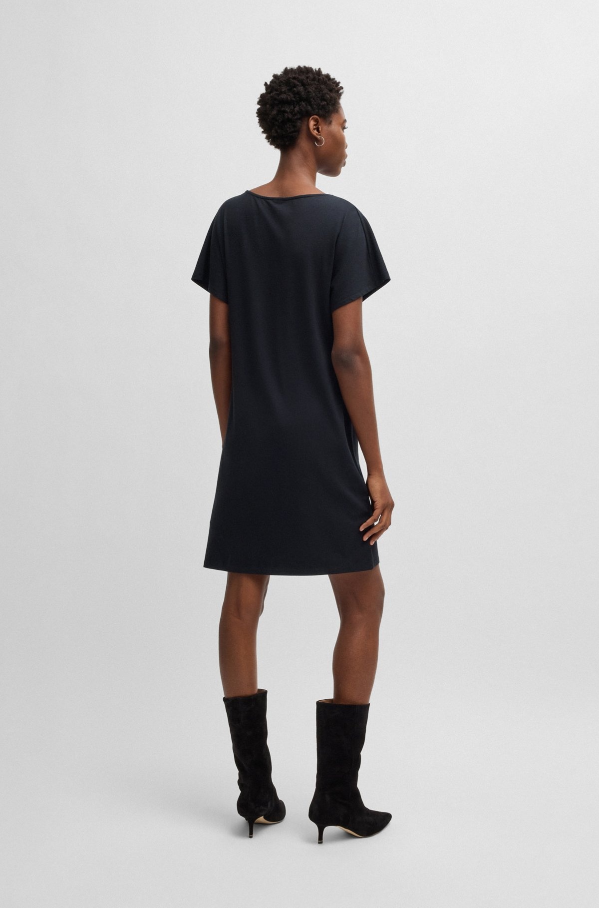 T-SHIRT DRESS WITH CRYSTAL LOGO - 5