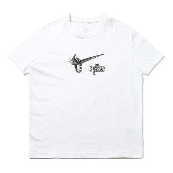 (WMNS) Nike Sportswear Boyfriend fit Casual Short Sleeve White CT8927-100 - 1