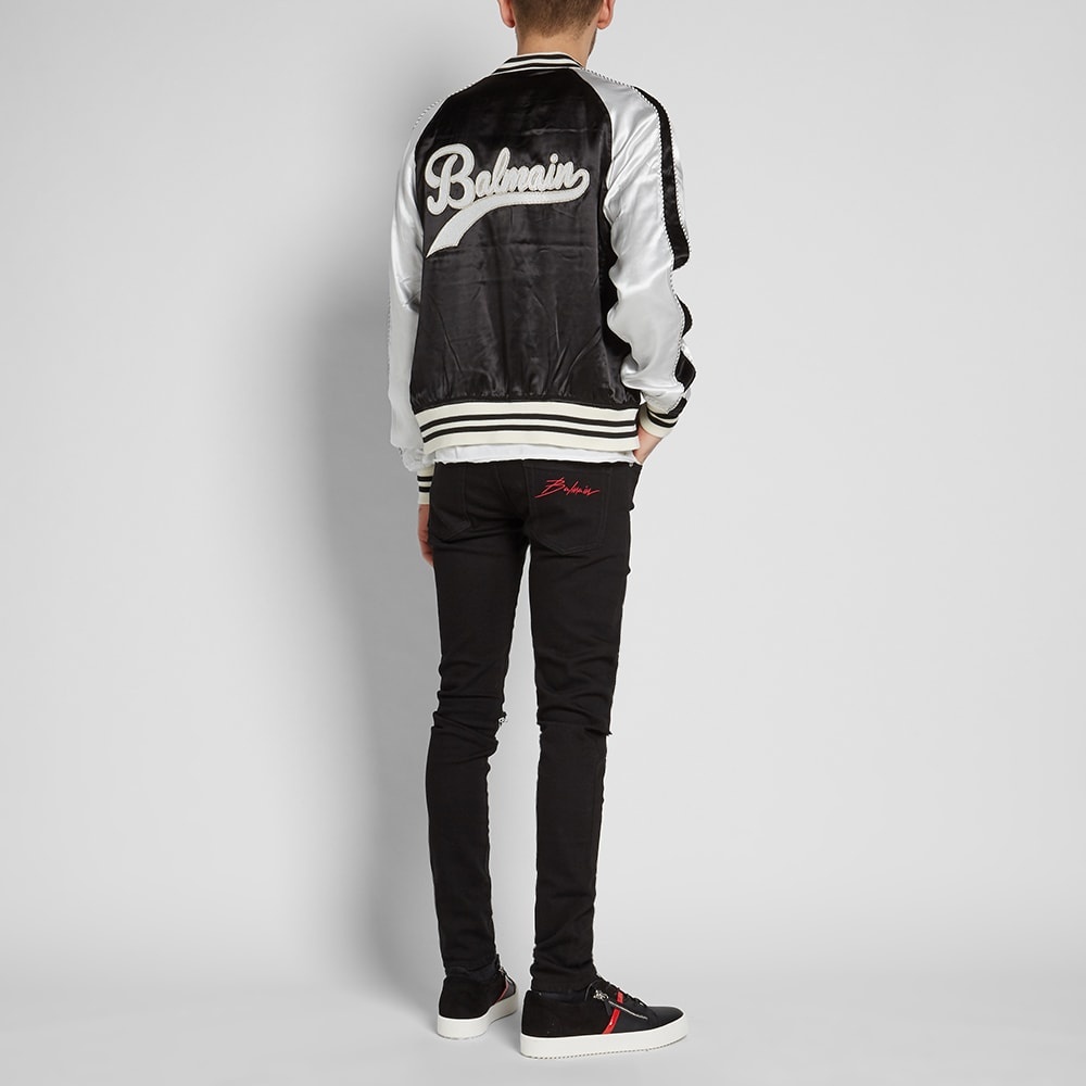 Balmain Logo Embroidered Varsity Jacket - 7