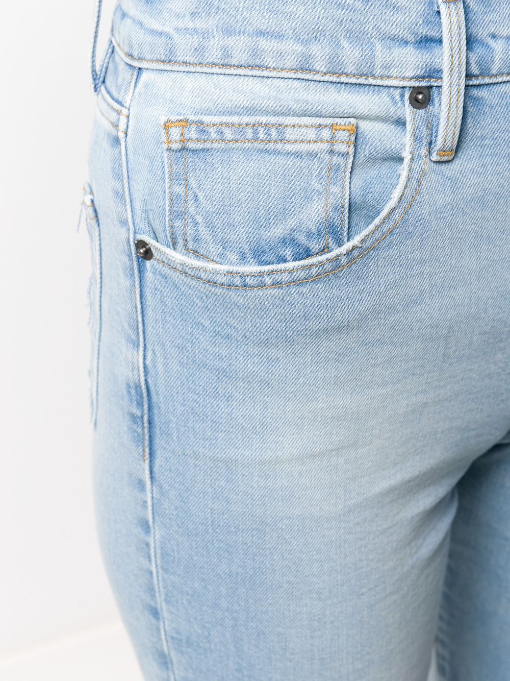 faded denim shorts - 5