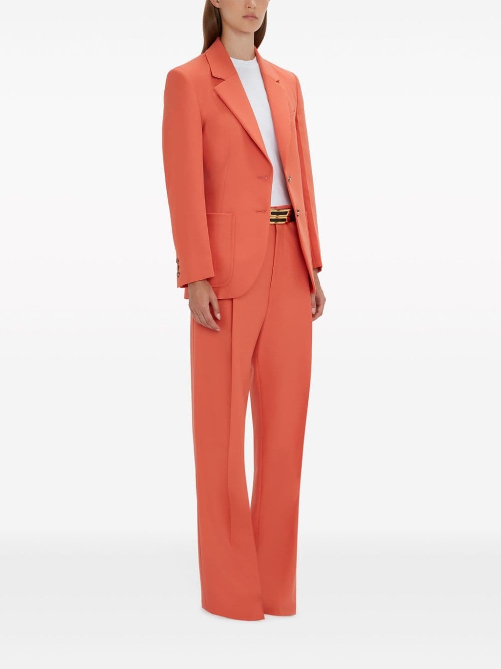 single-breasted twill blazer - 4