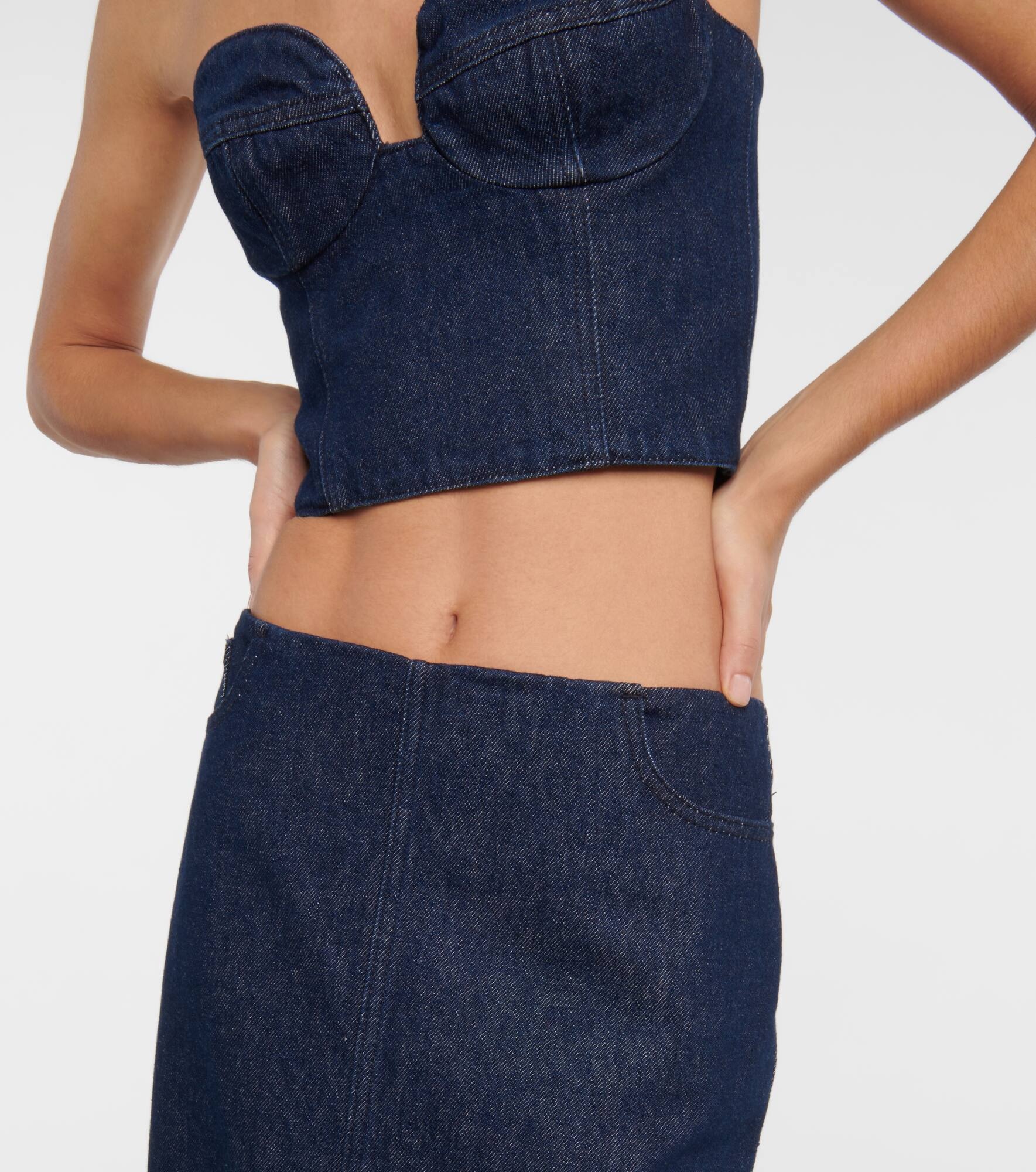 Low-rise denim maxi skirt - 4