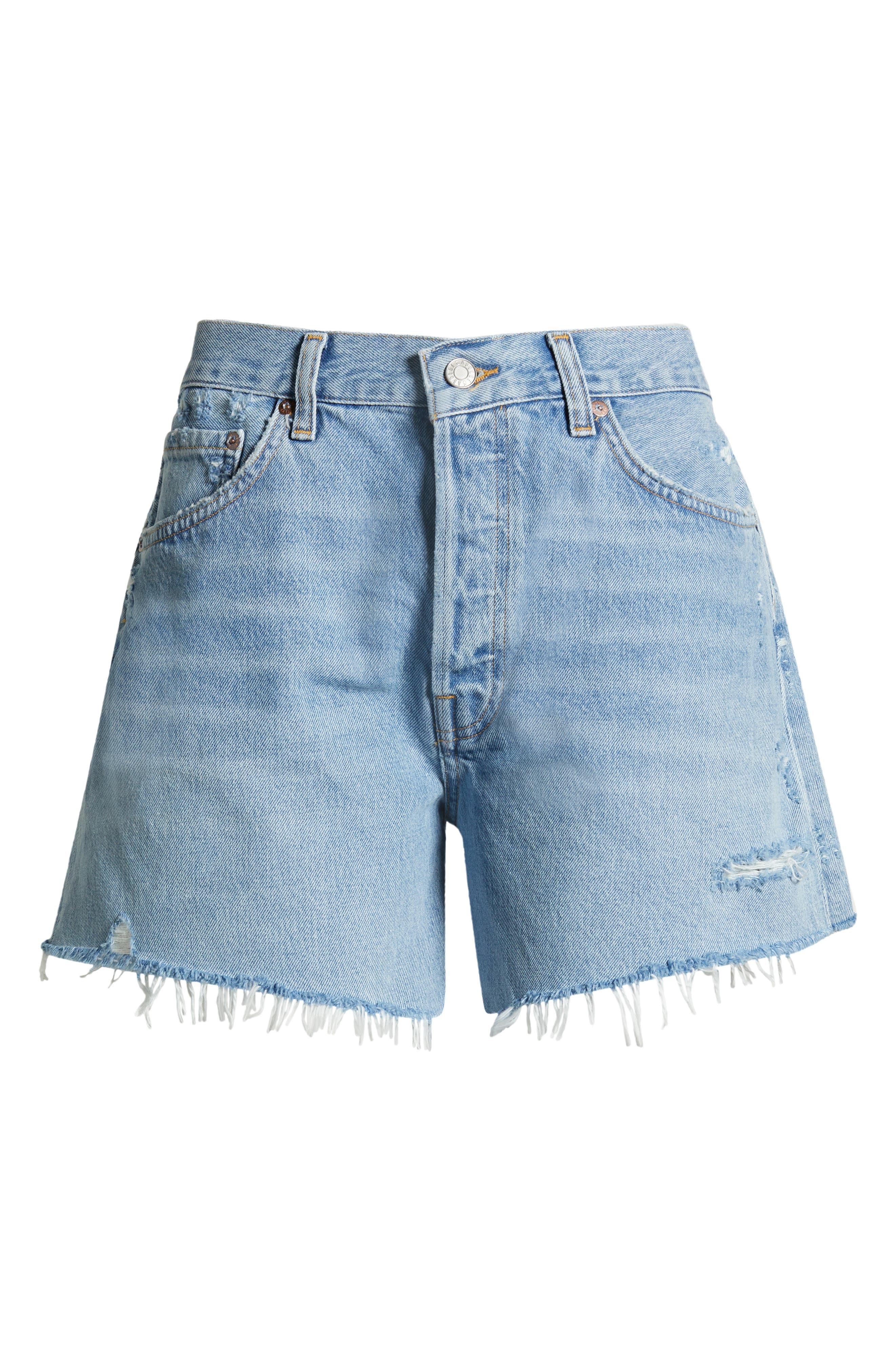 AGOLDE Parker Long High Waist Cutoff Denim Shorts in Swapmeet at Nordstrom - 4