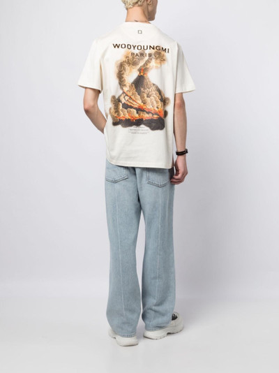 Wooyoungmi Volcano-print cotton T-shirt outlook