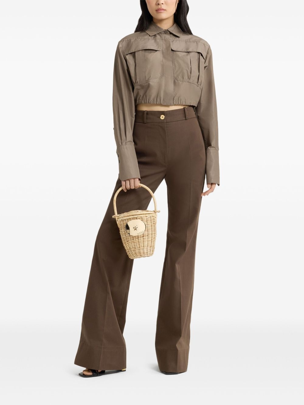 gabardine flared trousers - 2