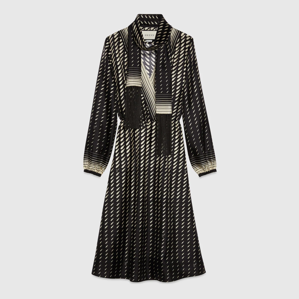 Print silk dress with scarf - 5