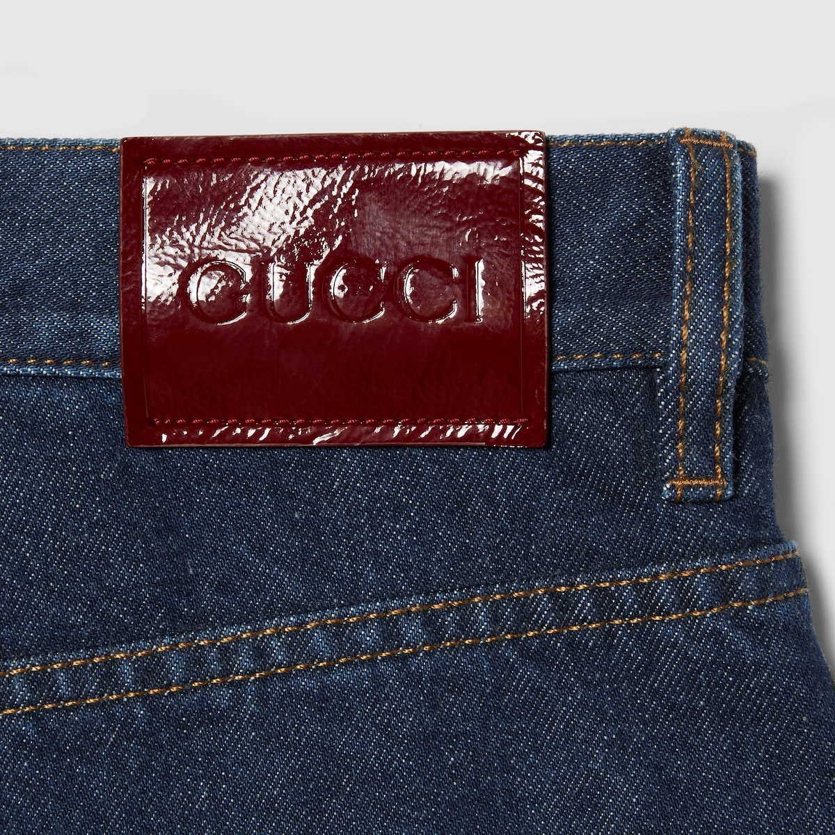 Denim pant with Gucci label - 9