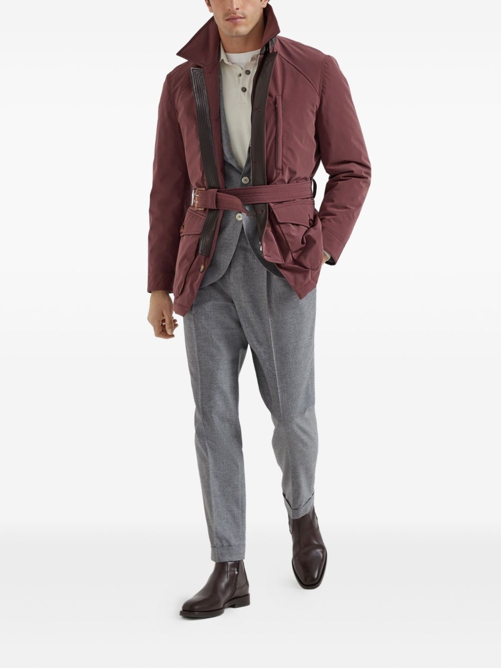 belted safari jacket - 2