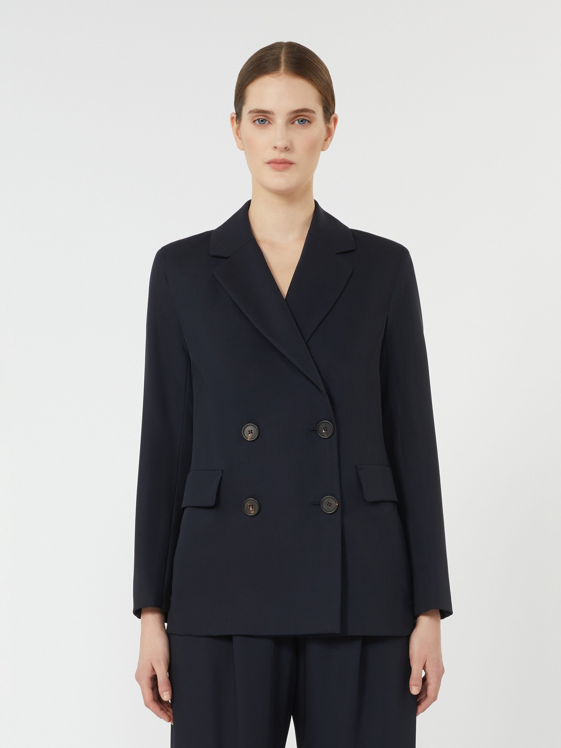 ESTER Double-breasted wool crepe blazer - 3