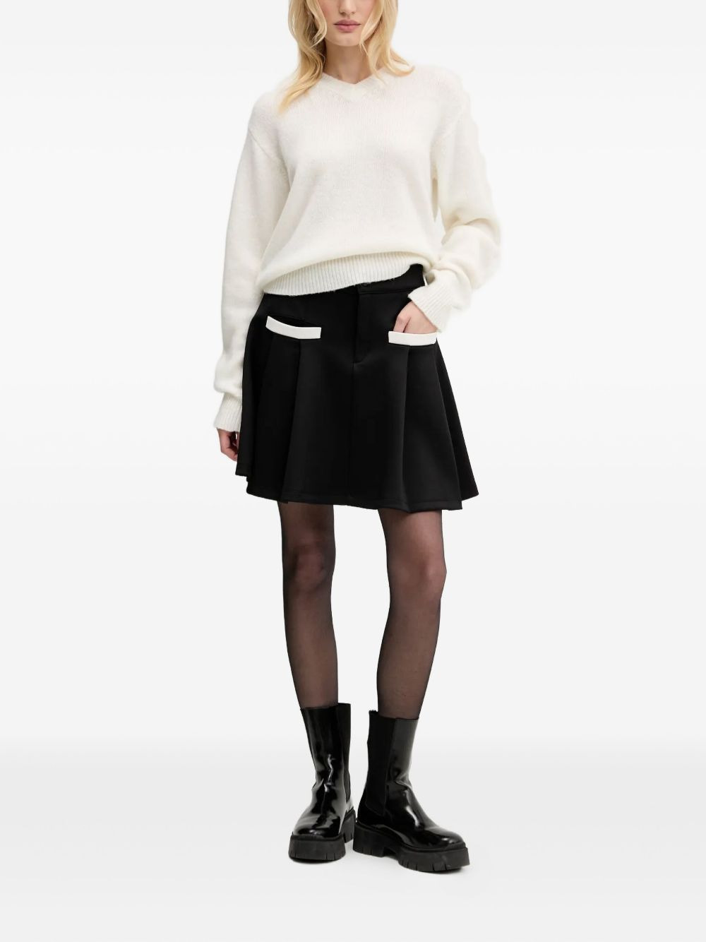 V-neck logo-embroidered sweater - 2