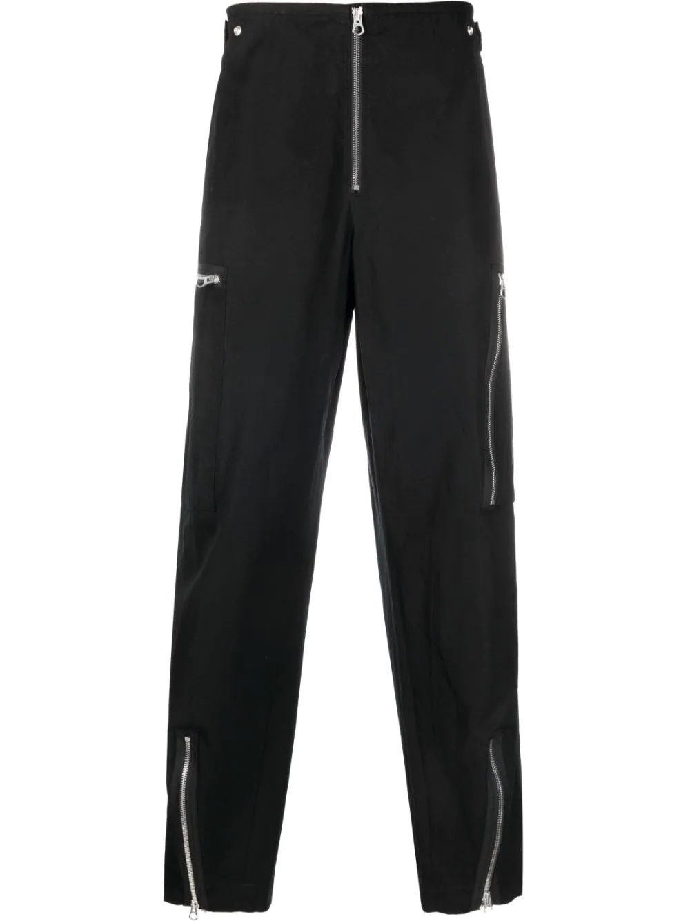 straight-leg zip-detail trousers - 1