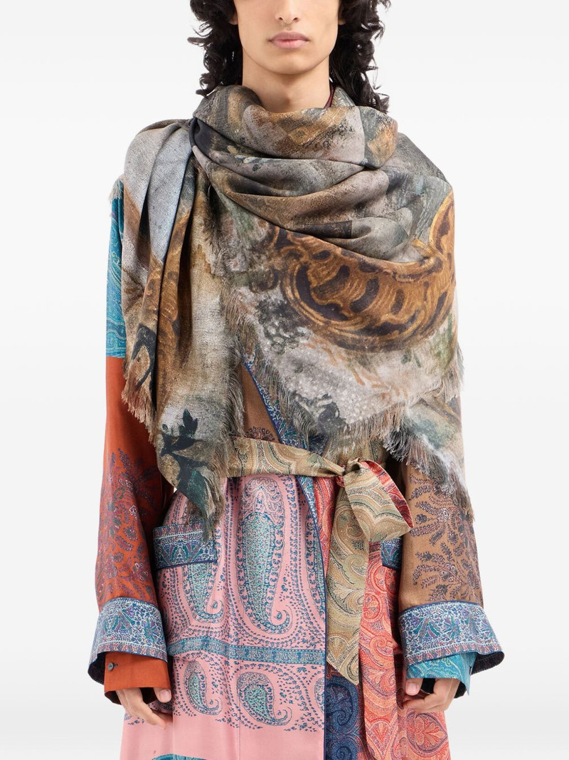 Aloeuw printed fringed shawl scarf 3