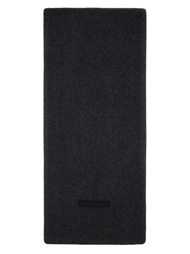 ALAINPAUL Gray Trompe L'œil Coat Scarf outlook
