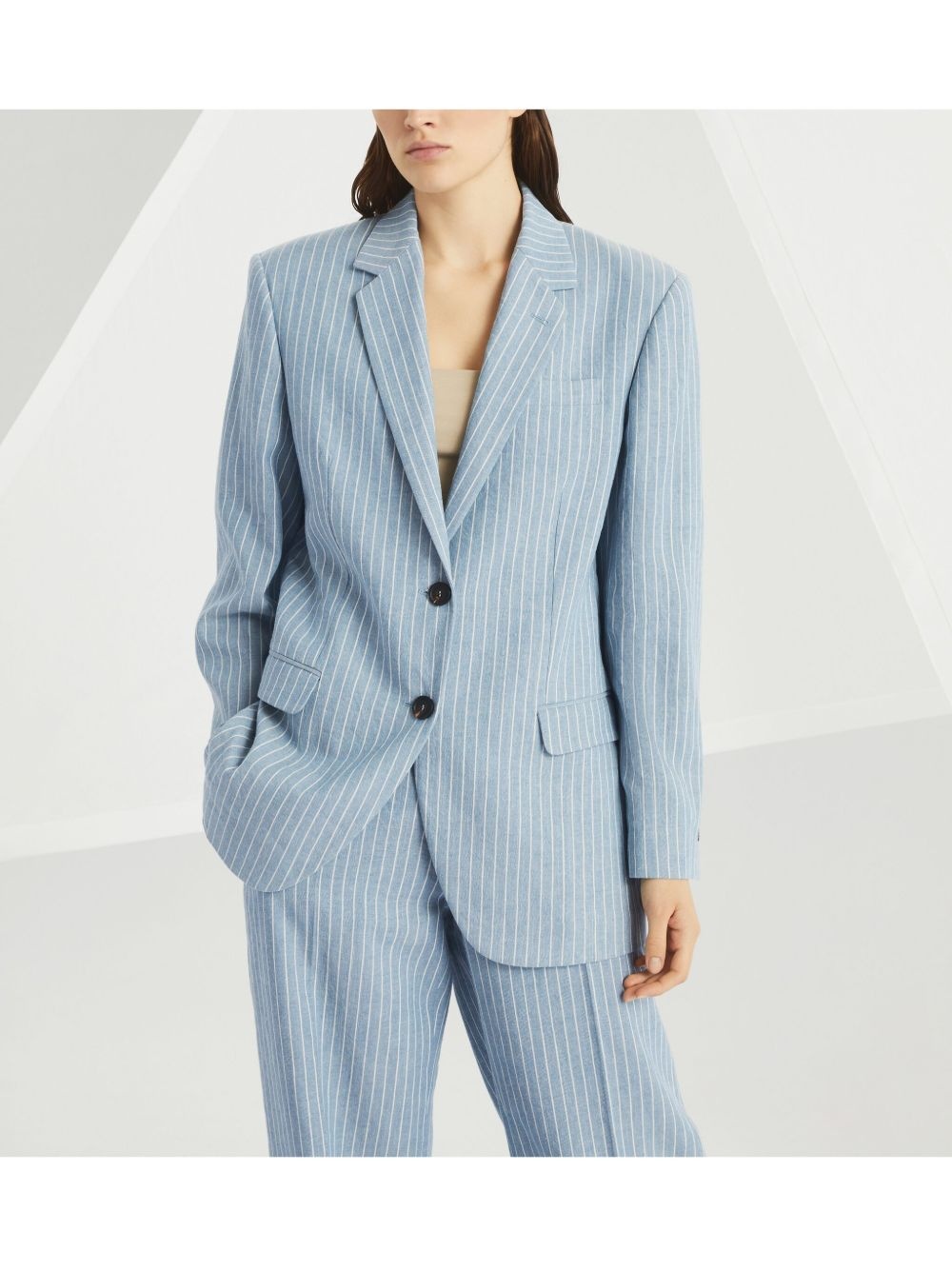 Monili-detail twill blazer - 3